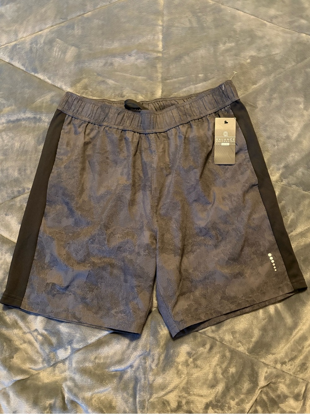 Balance Collection Men’s Athletic Shorts SM - Charcoal Gray Net Camo Lightweight